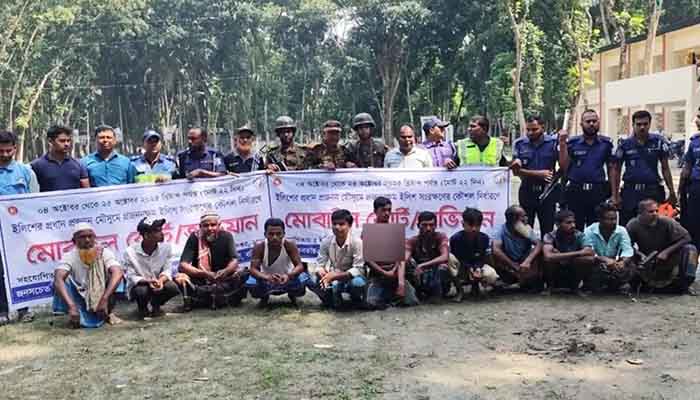 হিজলায় মা ইলিশ রক্ষায় অভিযান, ১১ জেলে আটক