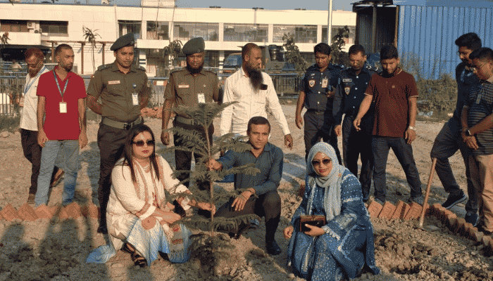 বরিশাল বিমানবন্দরে ২৫০ চারা রোপণ
