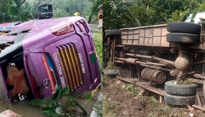 গৌরনদী ও কলাপাড়ায় পৃথক বাস দুর্ঘটনায় আহত ১৮
